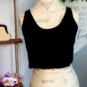 Wild Fable XXL Black Ribbed Sleeveless Crop Top